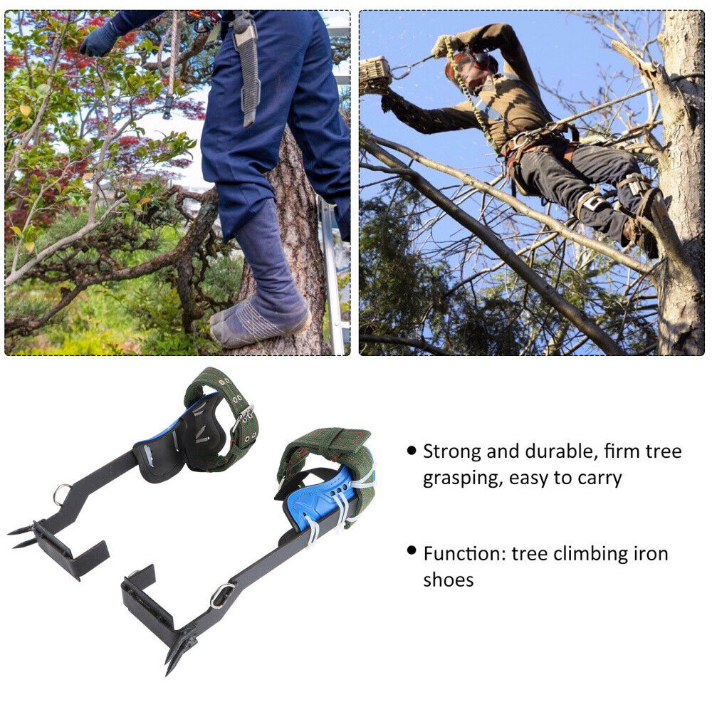 Pole Tree Climbing Spikes Strap Set 2 Gears Tool Adjustable Rope Belt ...