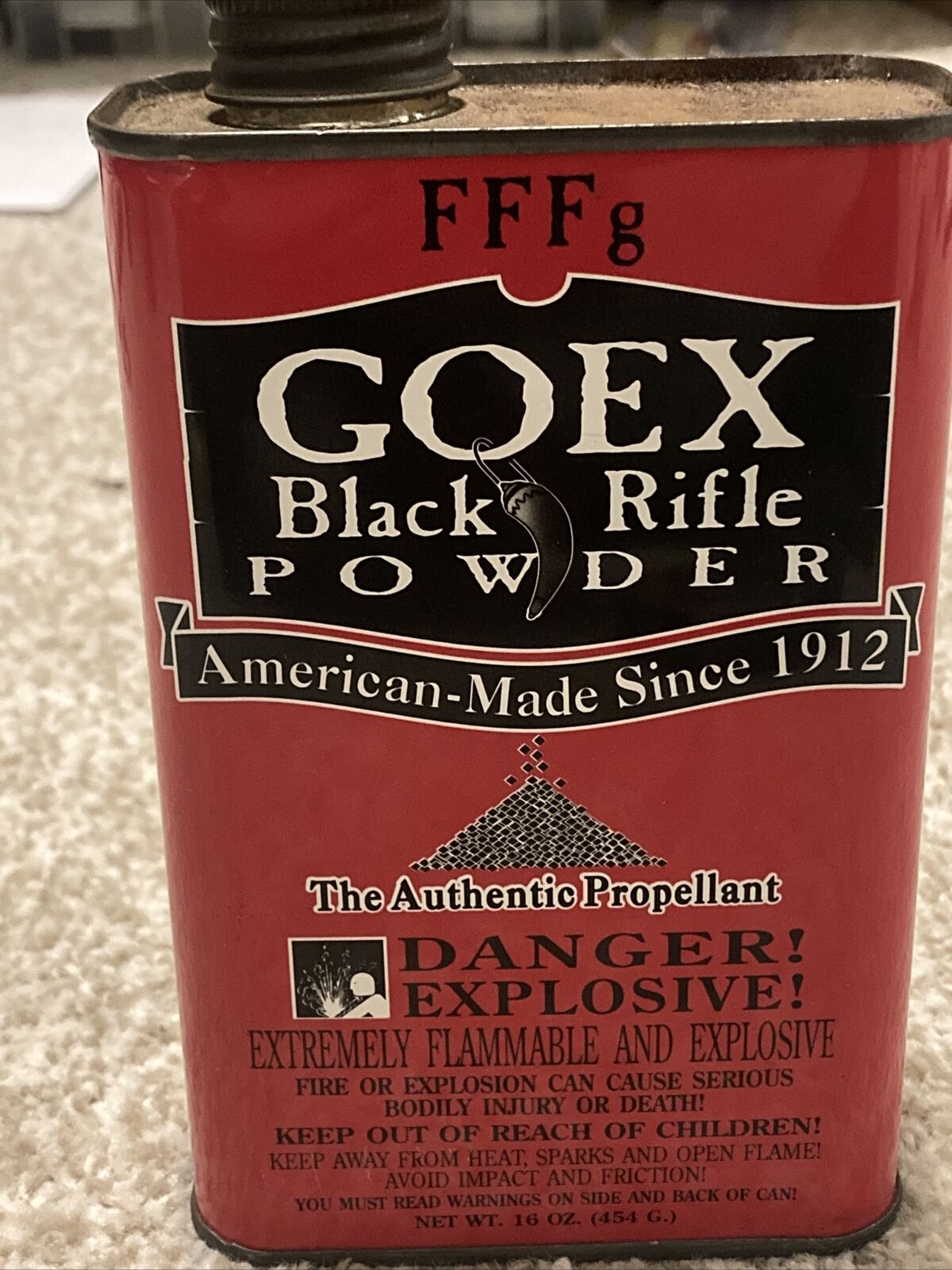Goex black rifle powder empty tin FFFg