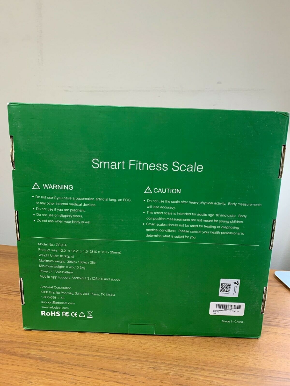 Arboleaf CS20A WiFi and Bluetooth smart body composition scale